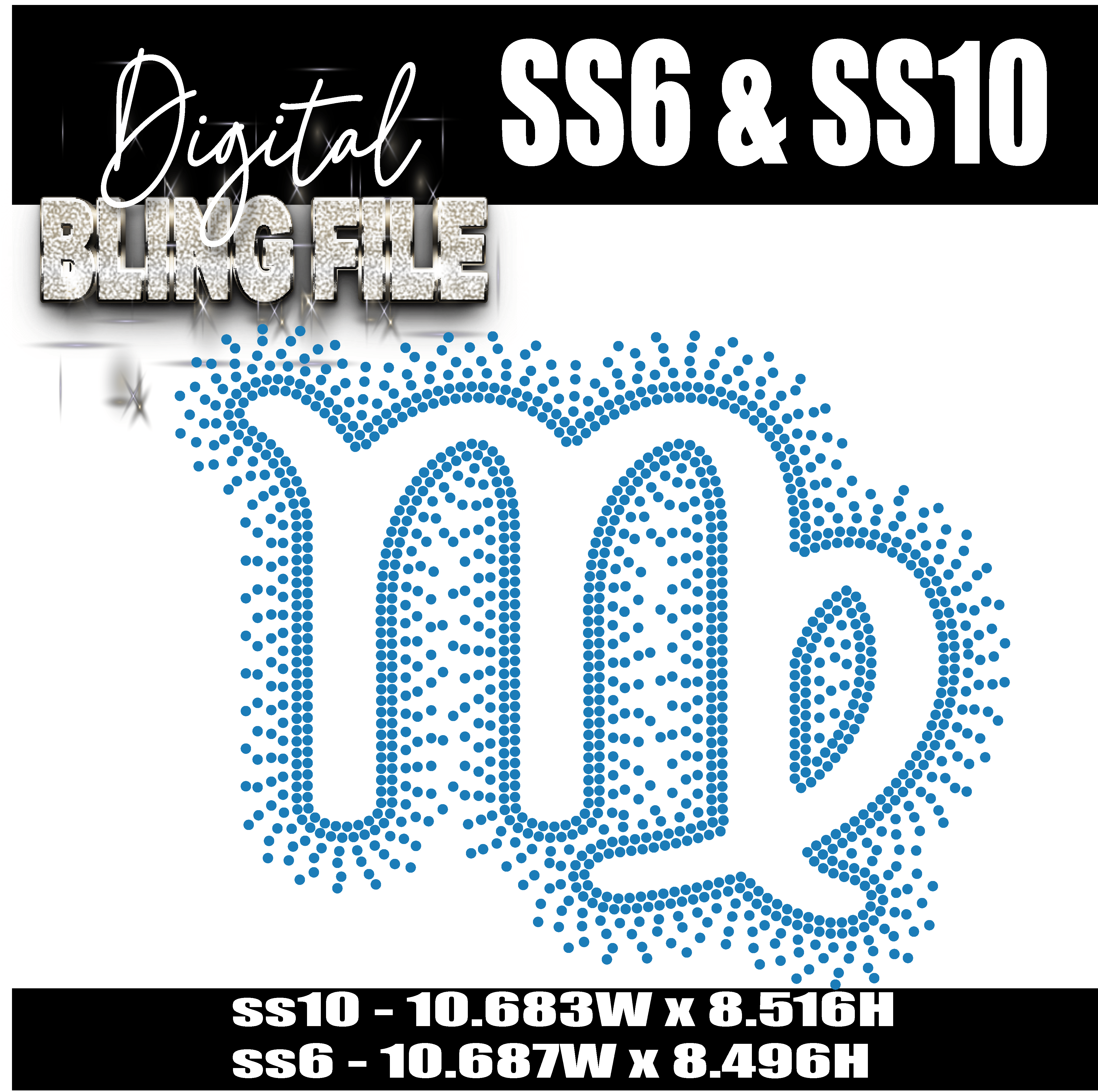 Virgo Symbol Scatter Digital Rhinestone Template | SS10 & SS6