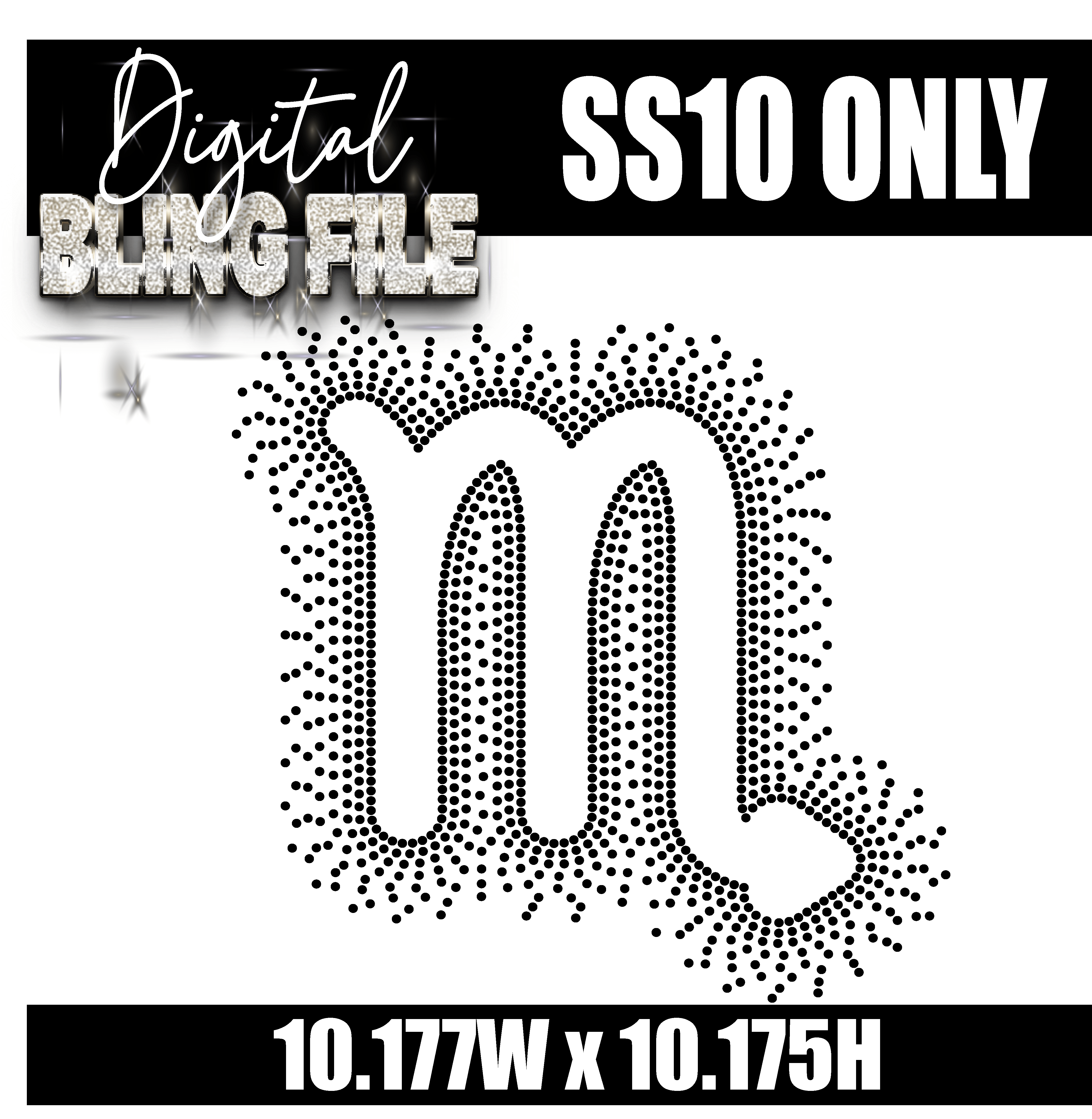 Scorpio Symbol Scatter Digital Rhinestone Template | SS10