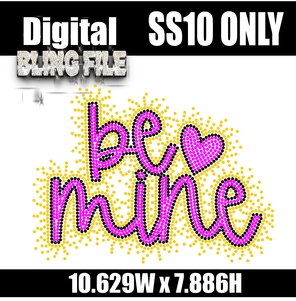 Be Mine Digital Rhinestone Template | SS10