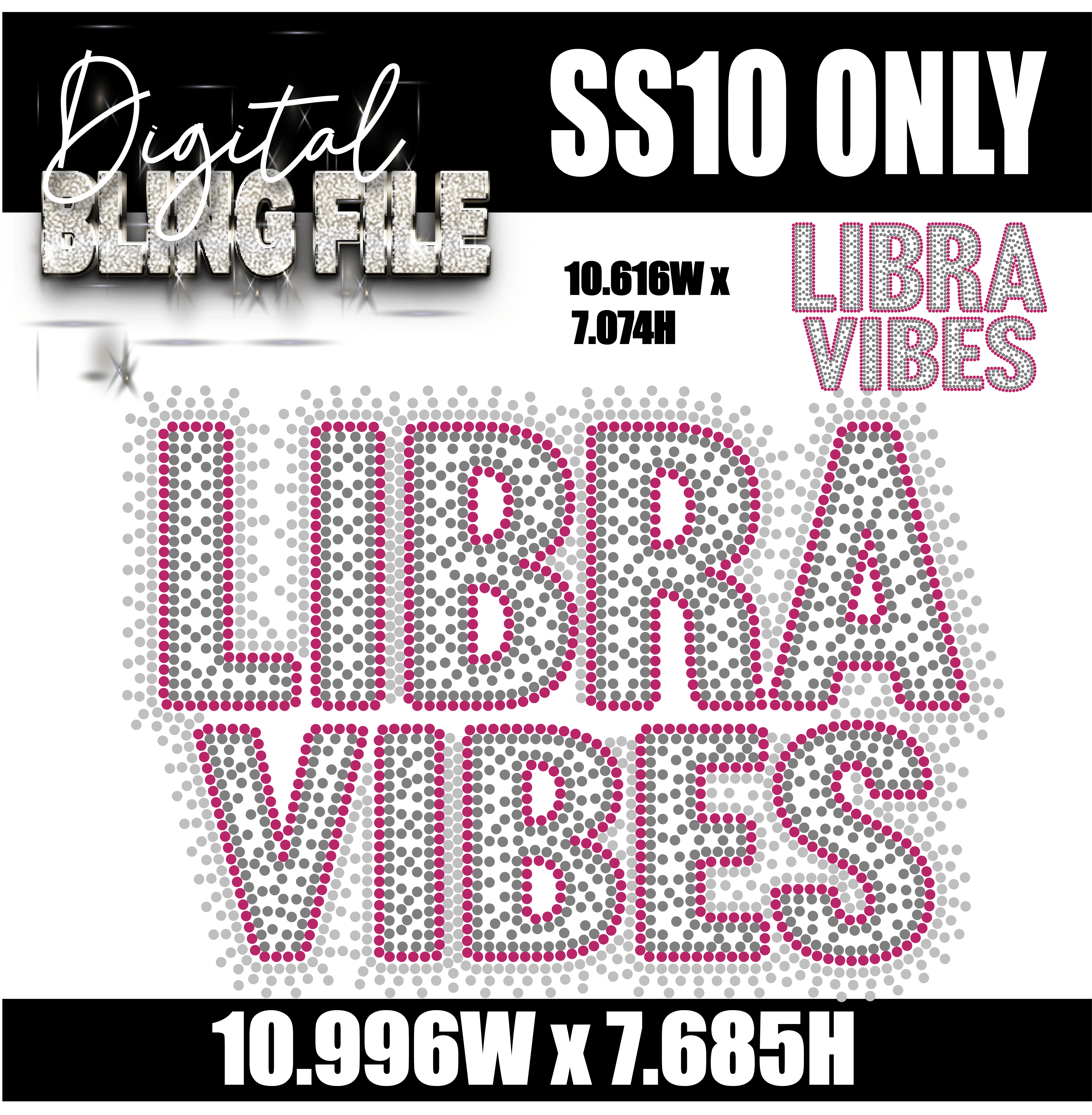 LIBRA Vibes | Digital Rhinestone Template | ss10 ONLY