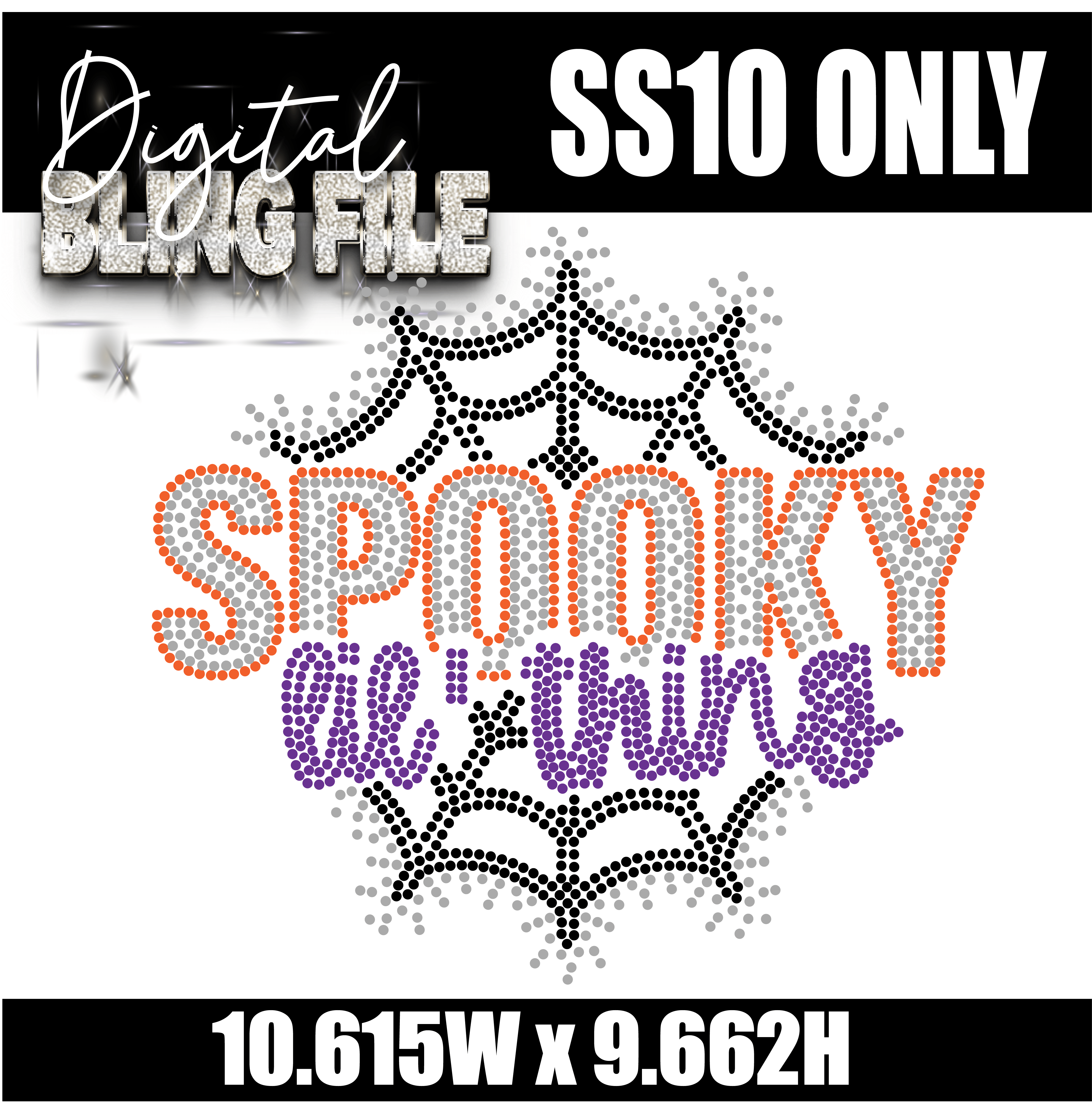 Spooky 'lil Thing Web | Digital Rhinestone Template | ss10 ONLY | Halloween