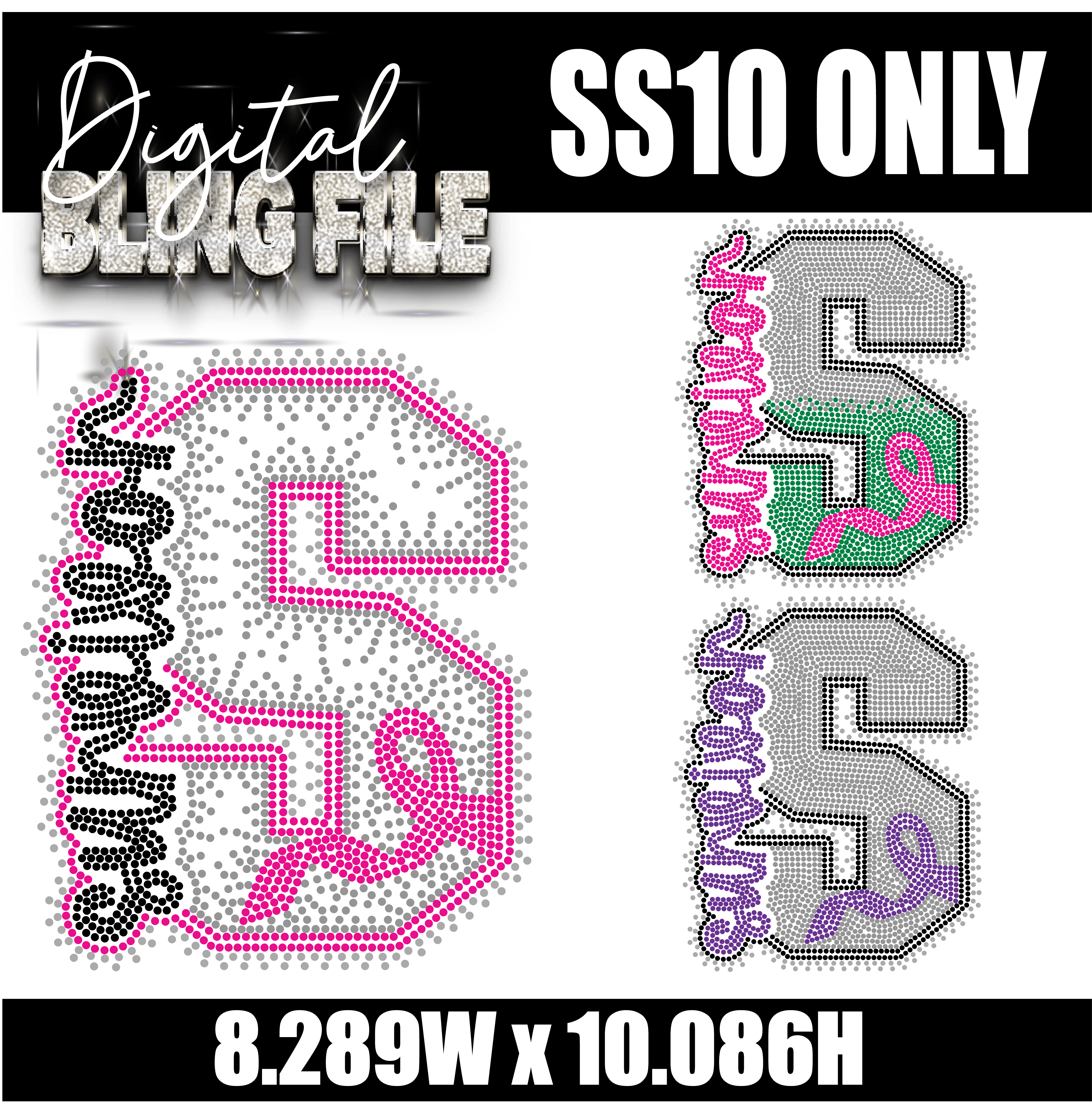 Survivor S| Digital Rhinestone Template | ss10 ONLY