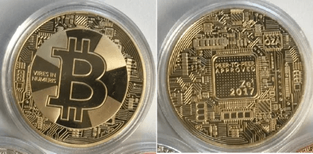 Bitcoin Vires- Special Edition Metal Coin with Gold Plating | 32g | 40mm | Includes Acrylic Case
