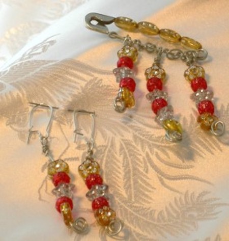 Earrings – Colorful Beads & Pin