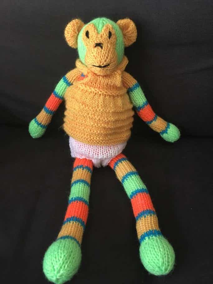 10 Brilliant Free Toy Knitting Patterns- knitted monkey