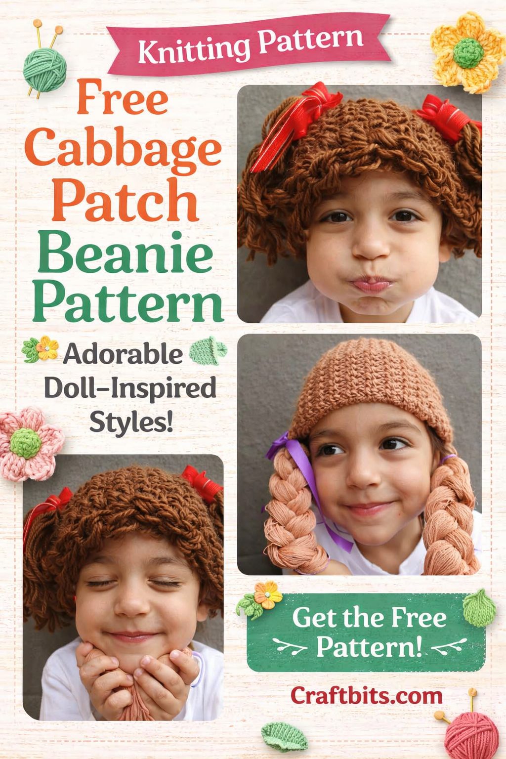 Cabbage Patch Beanie – Free Knitting Pattern