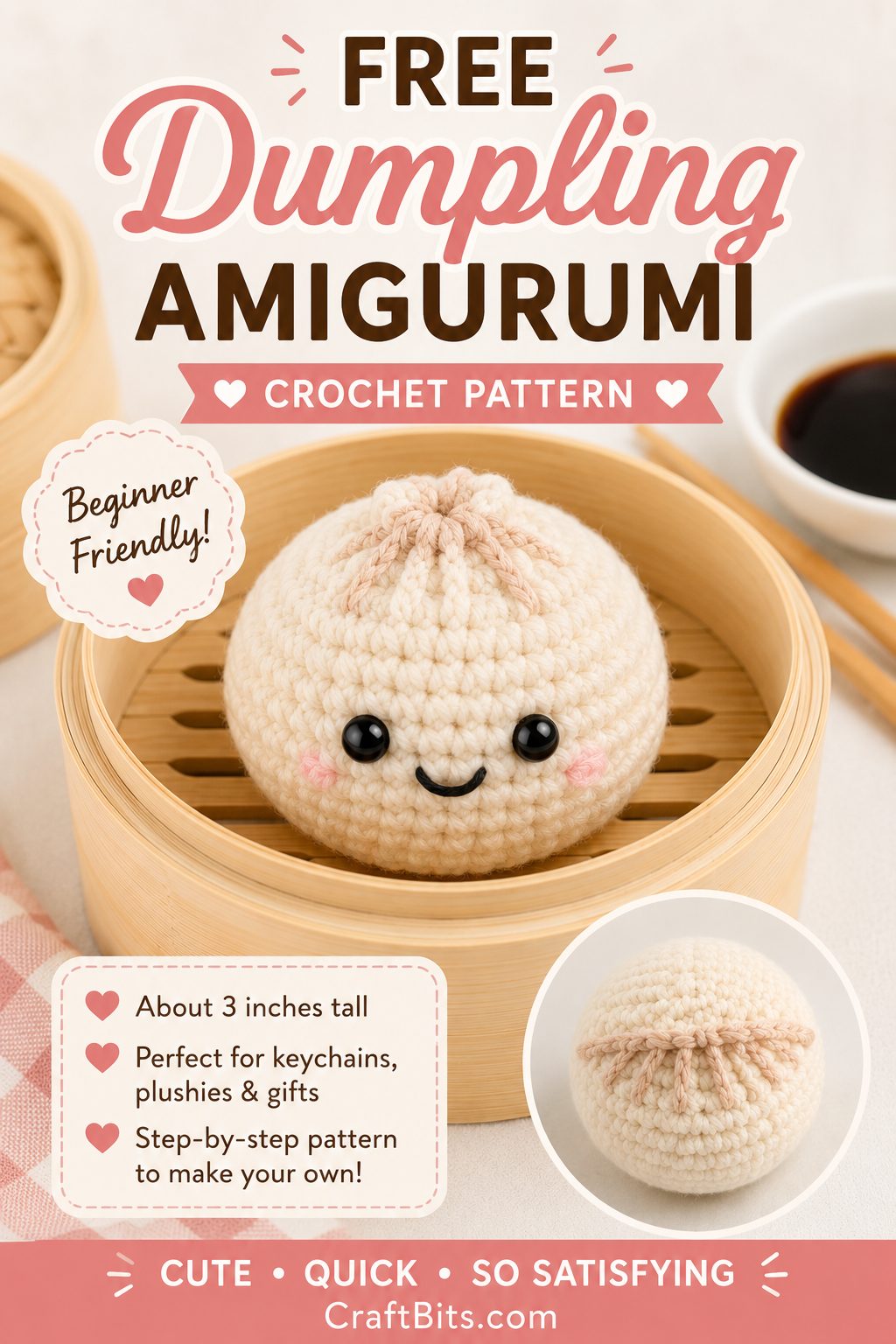 Round Dumpling Amigurumi – Free Crochet Pattern
