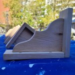 Side view of unfinished oak kitchen bracket