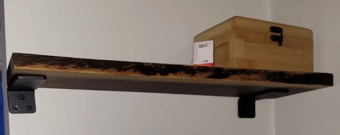 Live edge floating shelves