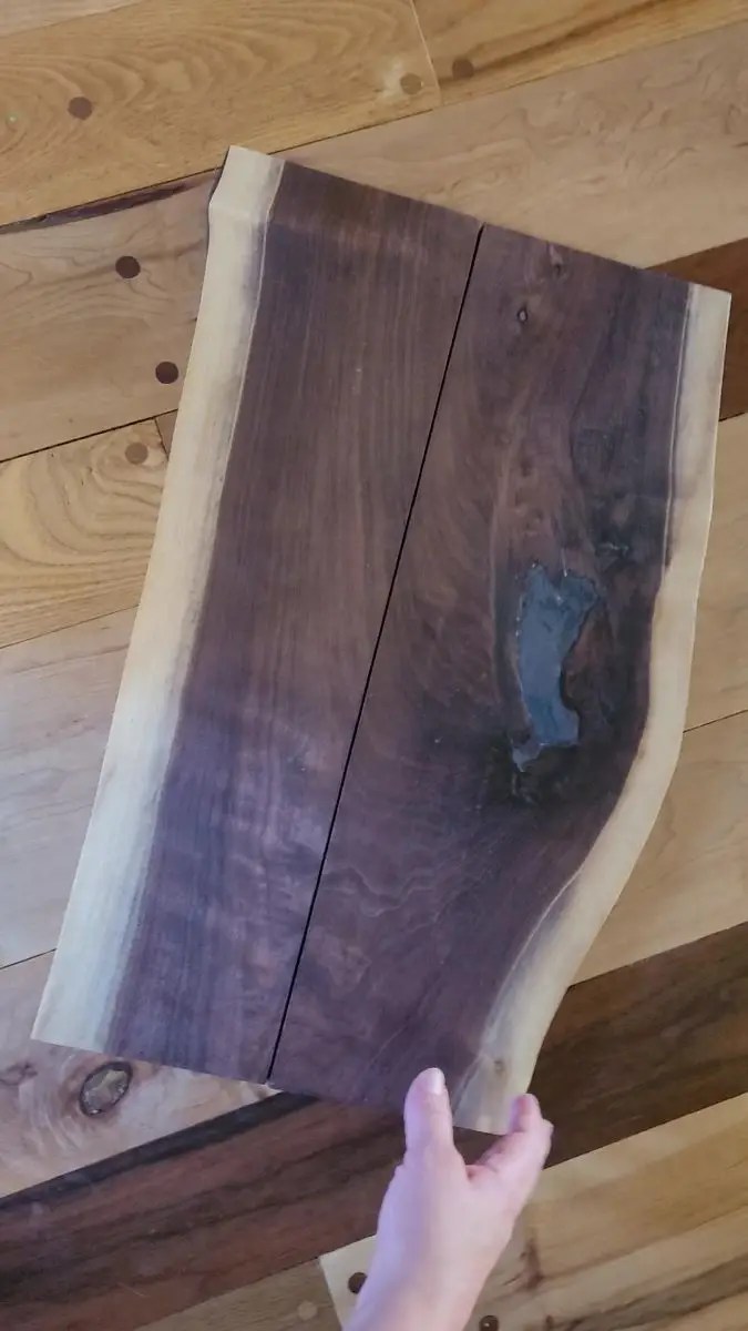 Walnut live edge shelves with epoxy and oil finish
