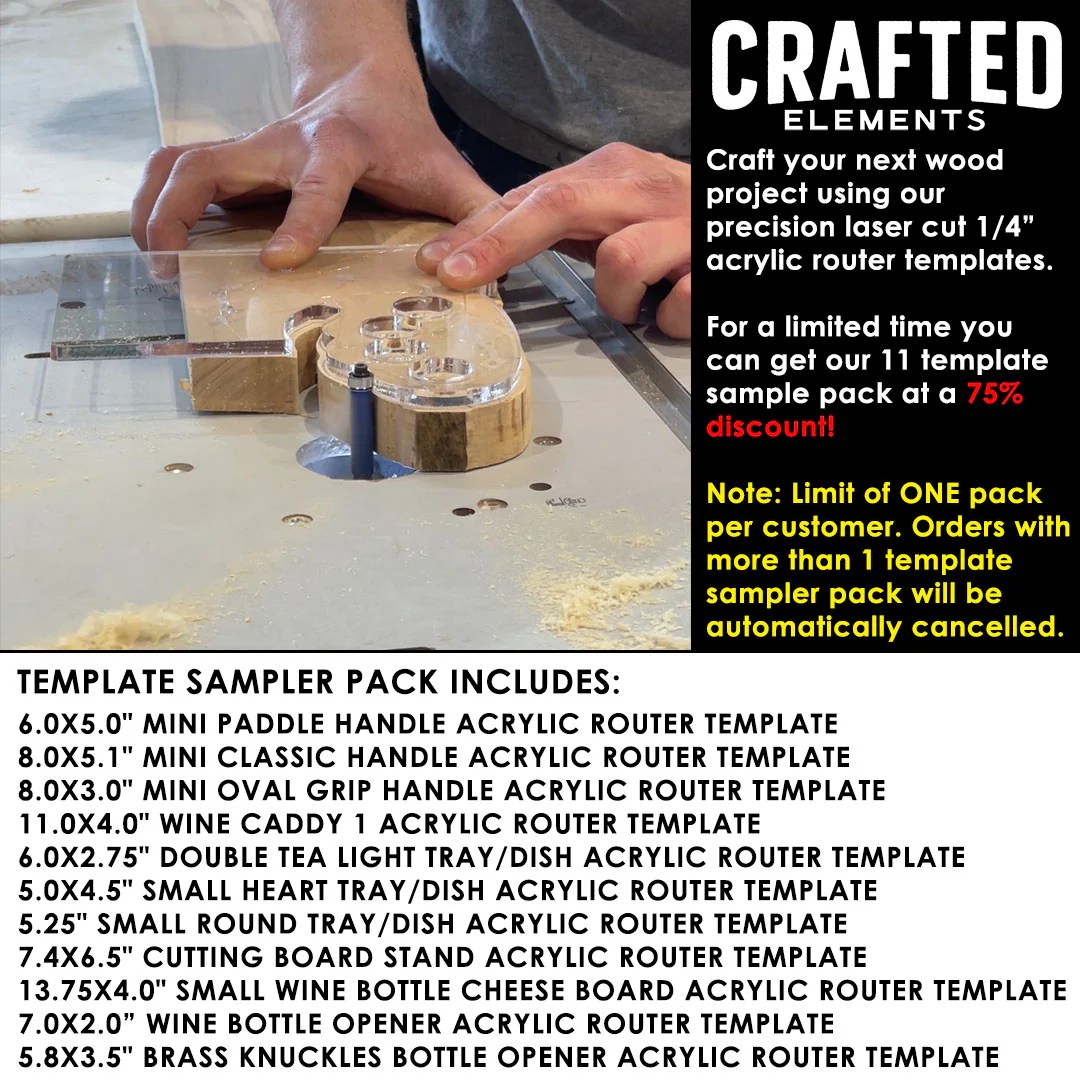 Router Templates 11 Pack Woodworking Project Acrylic Templates