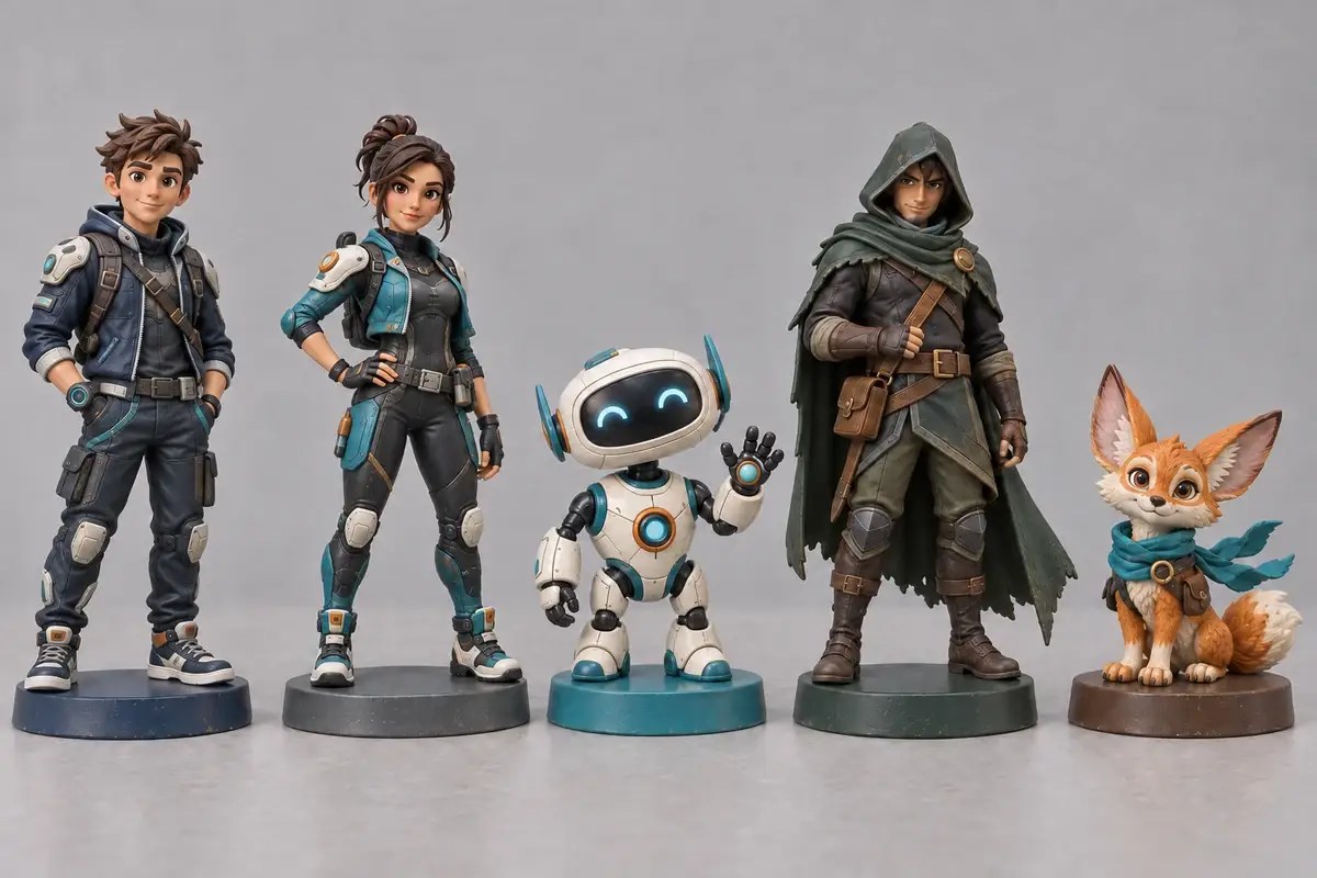 Custom IP character figures for games, creators, entertainment brands, and collectible projects