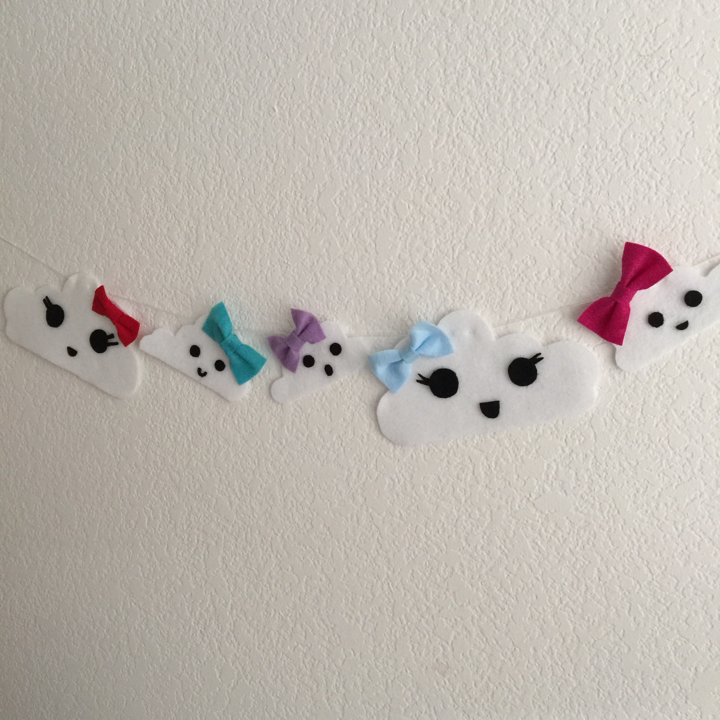 clouds with bows.