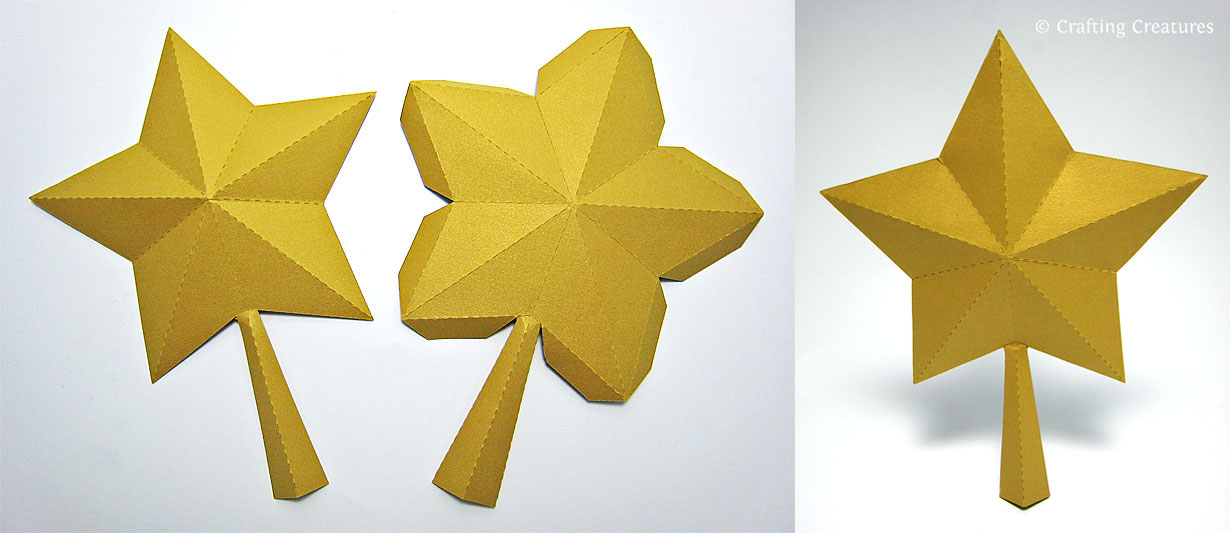 Bauble card cover 2 bauble card cover baubles 4 3d bauble. 3d Paper Star For Xmas Tree Topper Free Svg Dxf Pdf Crafting Creatures