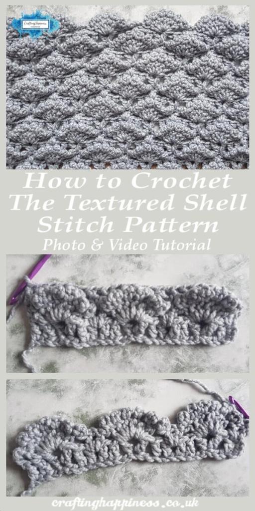 PINTERESTHowToCrochetTheTexturedShellStitchPatternPhoto26VideoTutorial