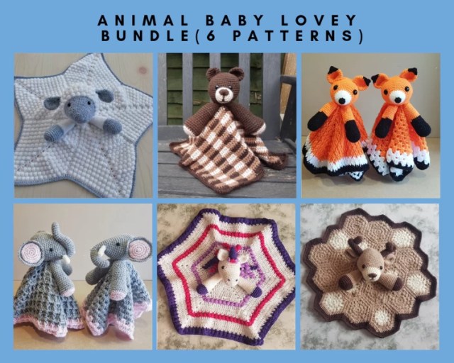 Animal Baby Lovey Blanket Bundle Crochet Pattern by Crafting Happiness