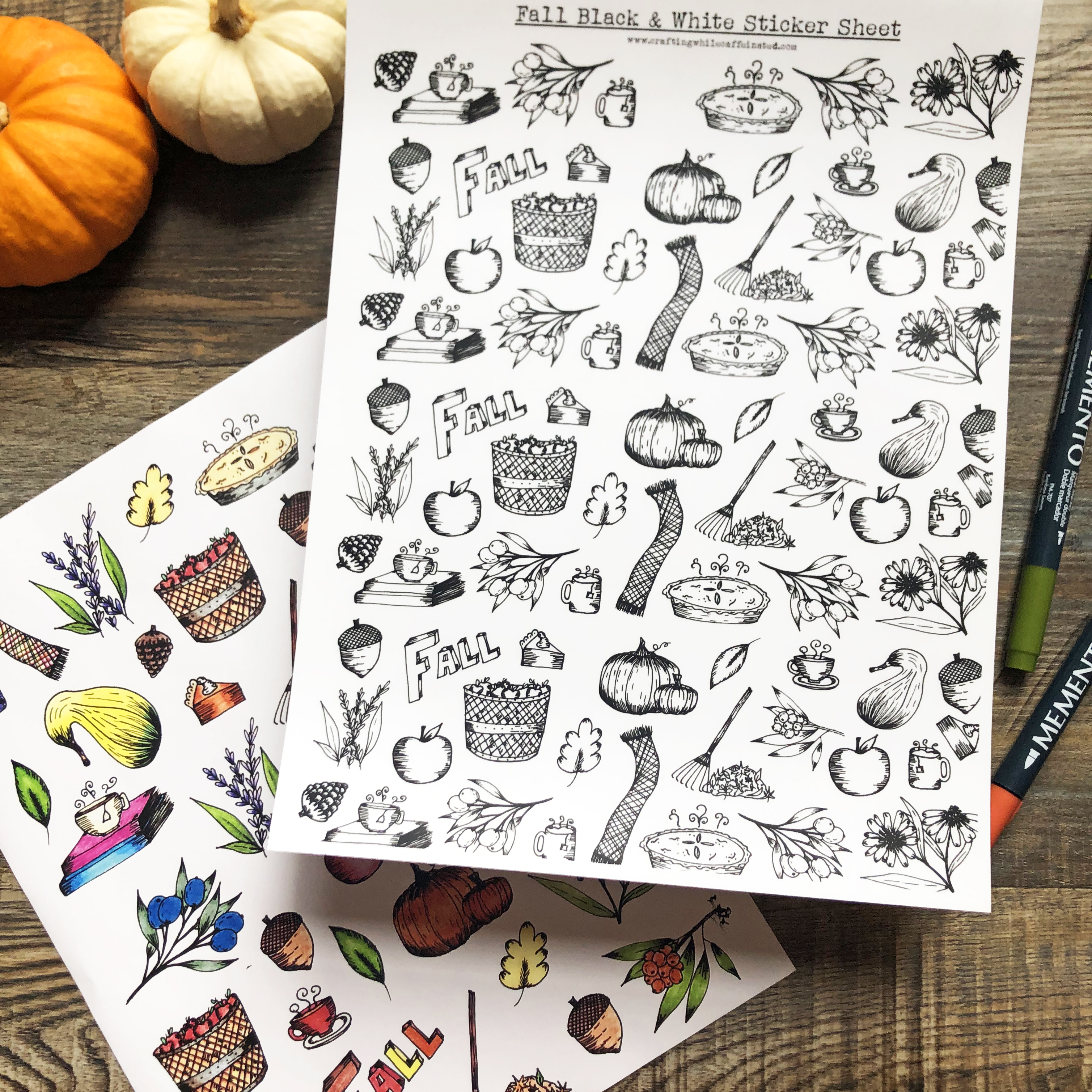 fall free printable sticker sheet crafting while caffeinated with lindsay adreon