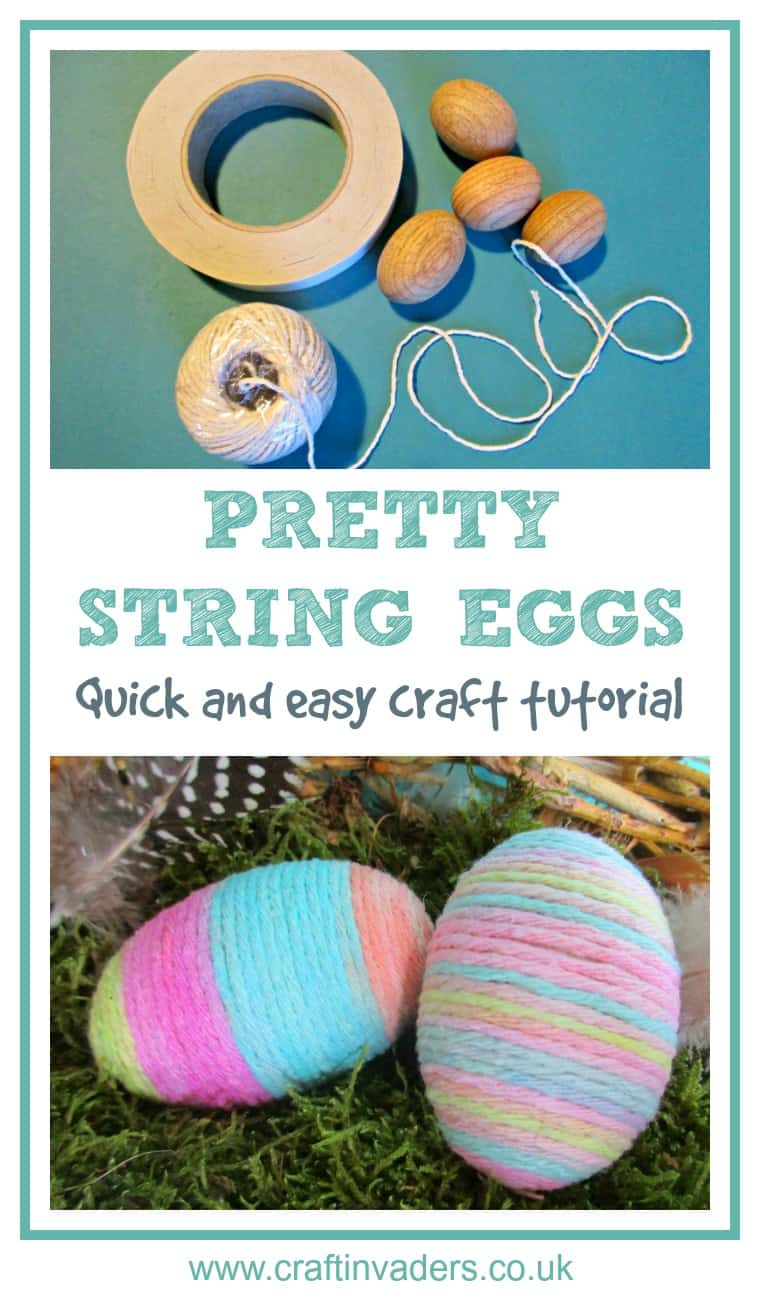 How to Make Pretty String Wrapped Eggs • Craft Invaders