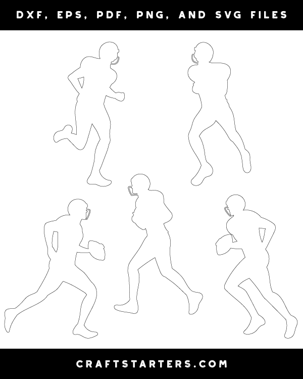 There is no limit on the number of players that a team can dress for a home football game according to ncaa rules. Running Football Player Outline Patterns Dfx Eps Pdf Png And Svg Cut Files
