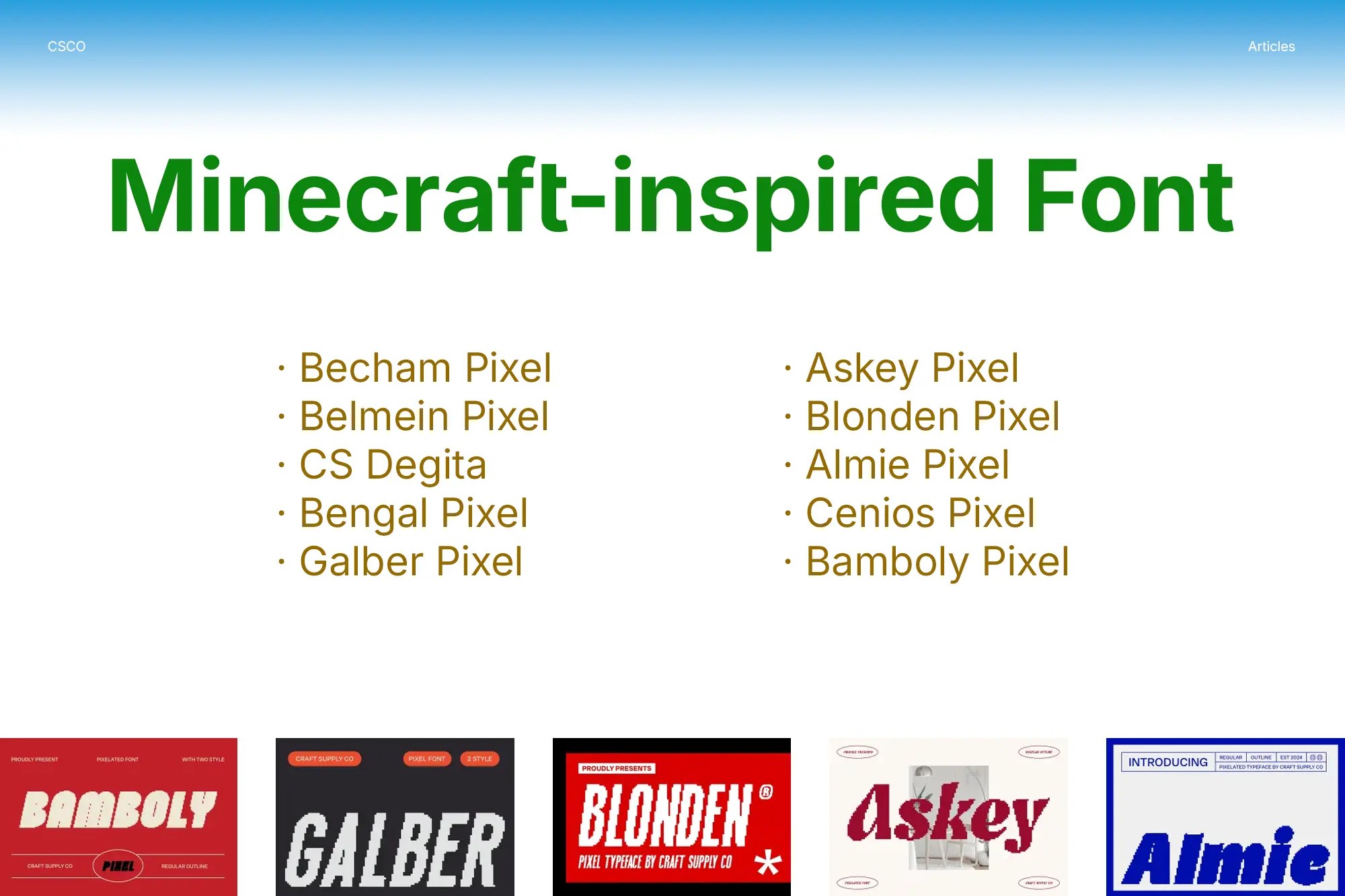 mincraft-inspired font