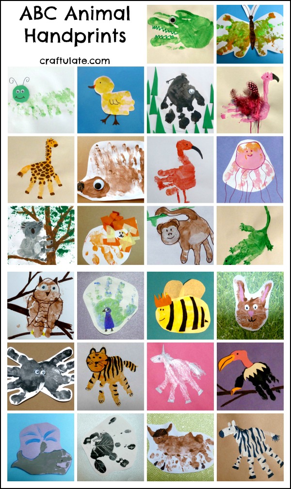 Most of these fun crafts are also great for toddlers, . Abc Animal Handprints Craftulate
