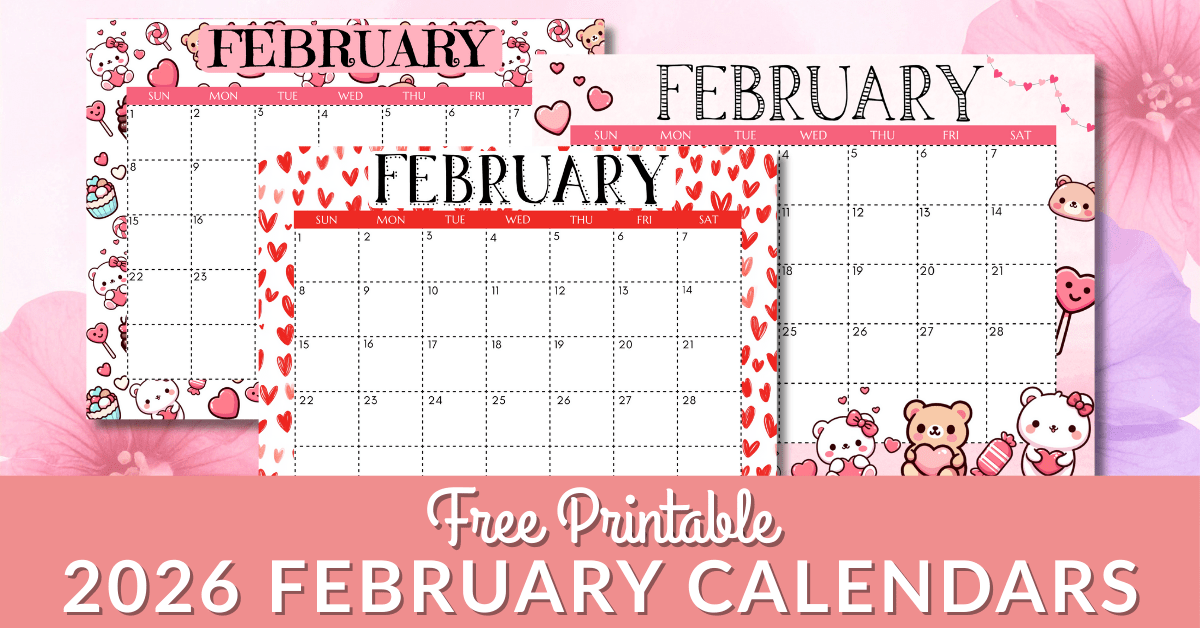 FREE PRINTABLE FEBRUARY CALENDAR