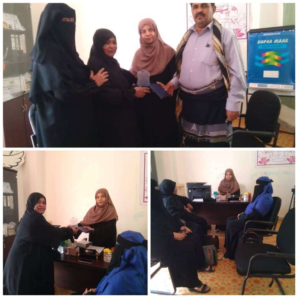 اللجنة الوطنية للمرأة م/ ابين تكرم مدير عام الادارة العامة لتنمية المرأة بالمحافظة .