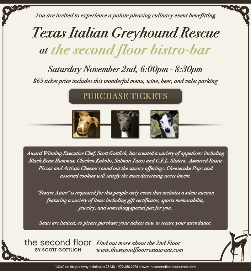 Doggies! Texas Italian Greyhound Rescue Fundraiser Tickets On Sale Now! cravedfw