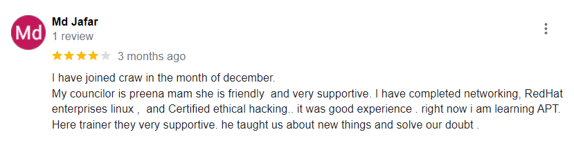 image for Craw Networking Training Course Review | Craw Placement Cell Happy Students | Md Jafar