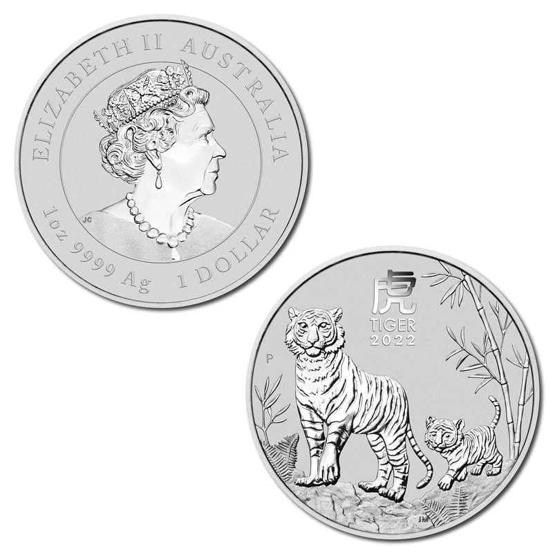 2022 Year of the Tiger Perth Mint Lunar 1 oz Silver Bullion Coin