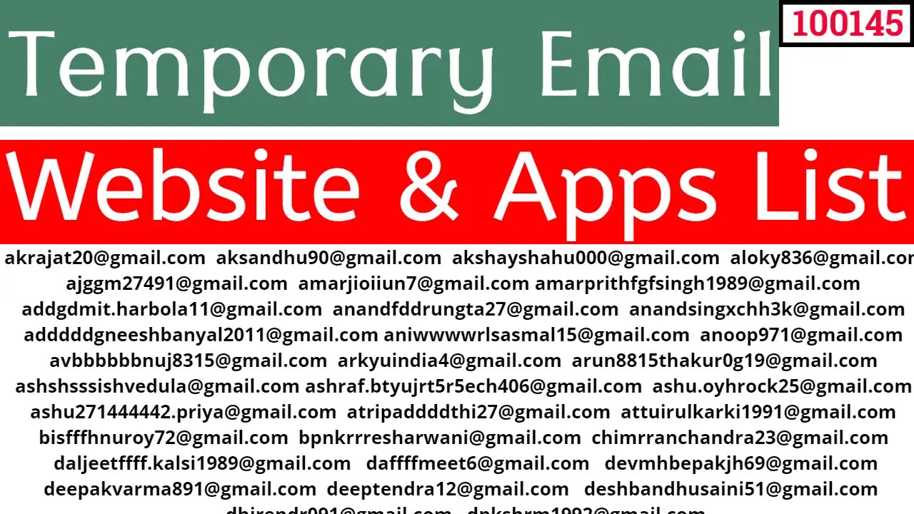 Temporary email website and apps list