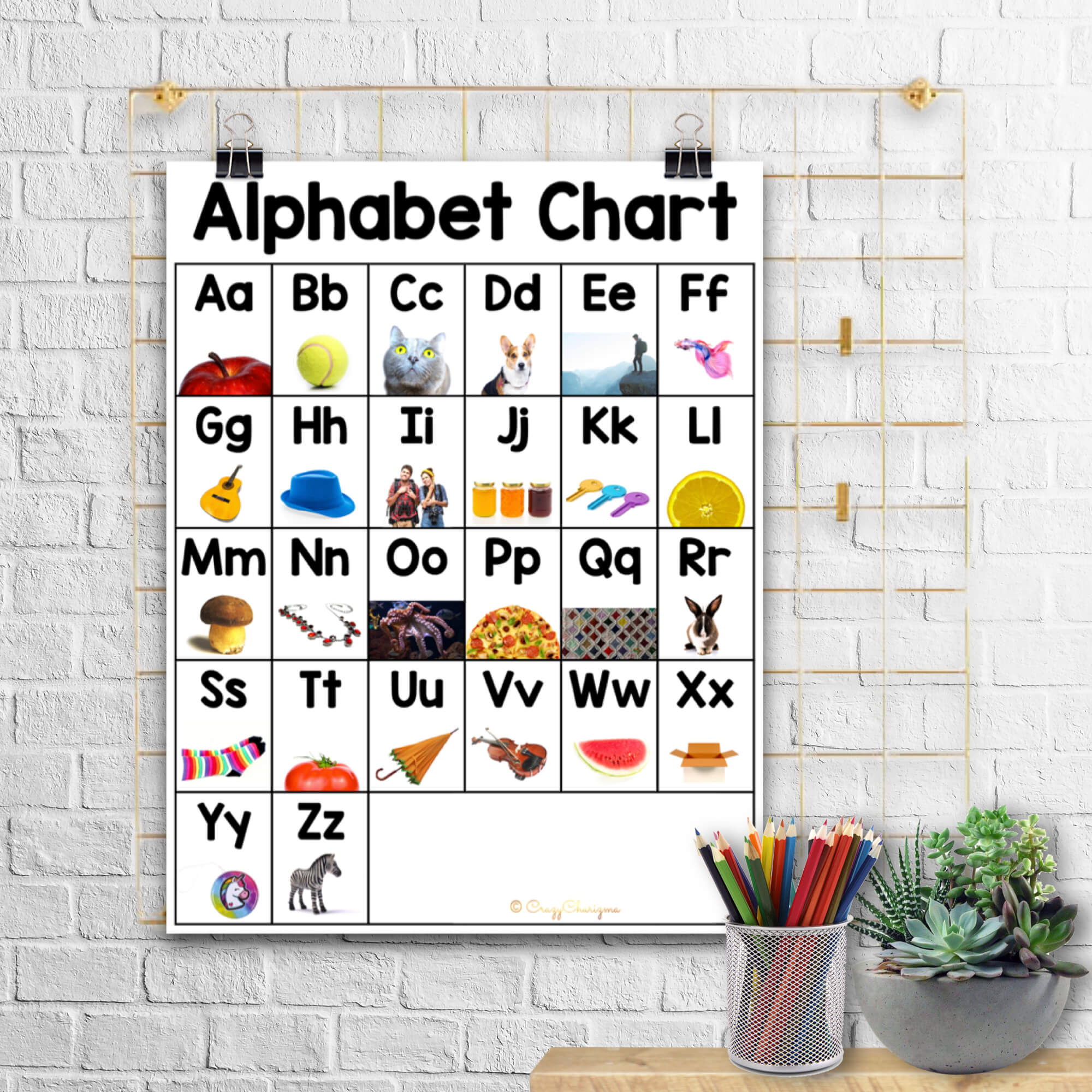 Learning alphabet abc chart white laminated classroom poster abc chart images