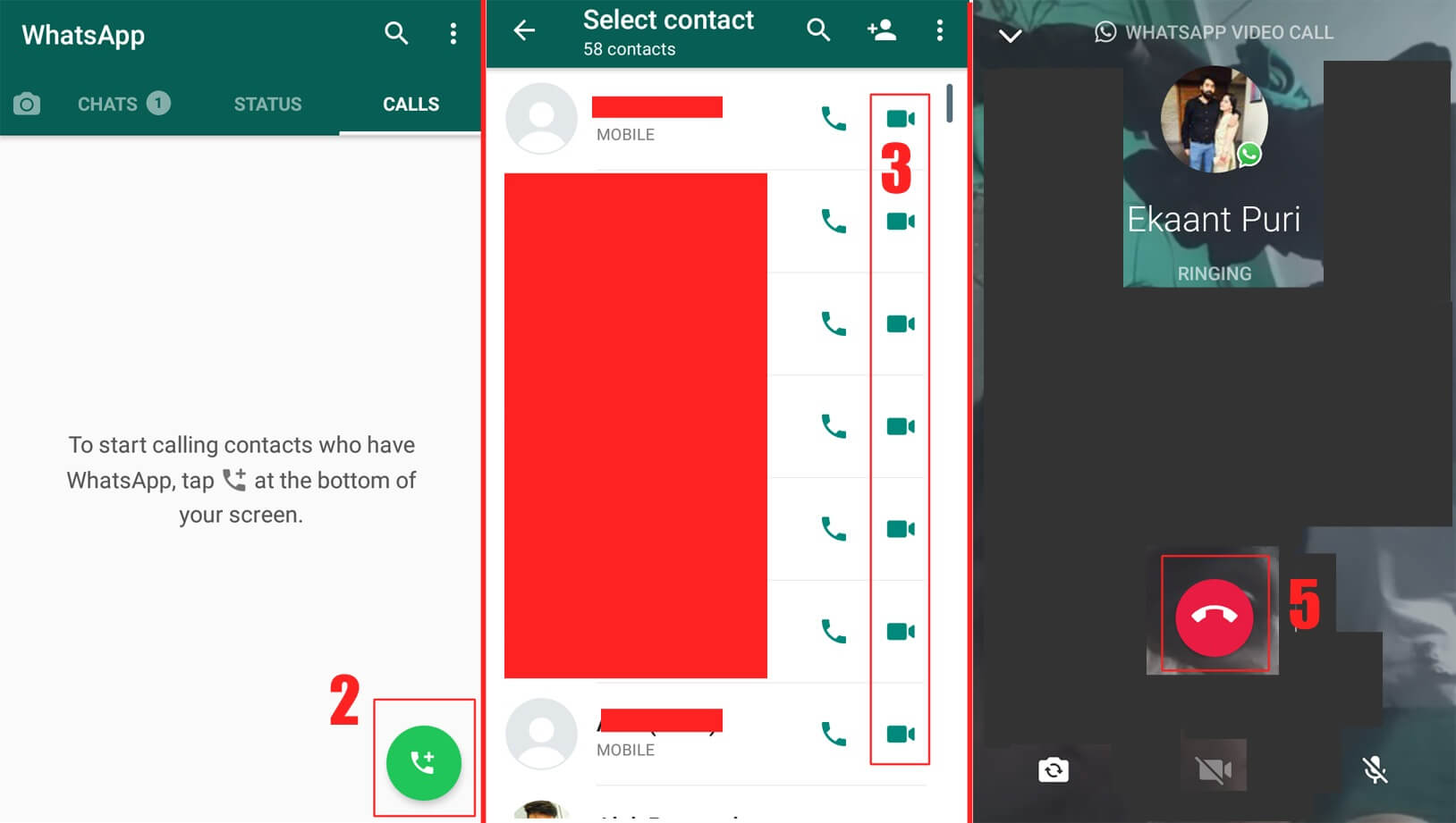 How to use whatsapp video calling