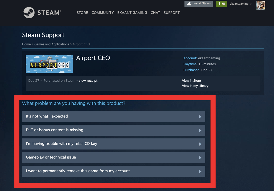 How To Refund Games On Steam Directly In Bank Account Crazy Tech Tricks Select Any Option How To Refund Games On Steam 