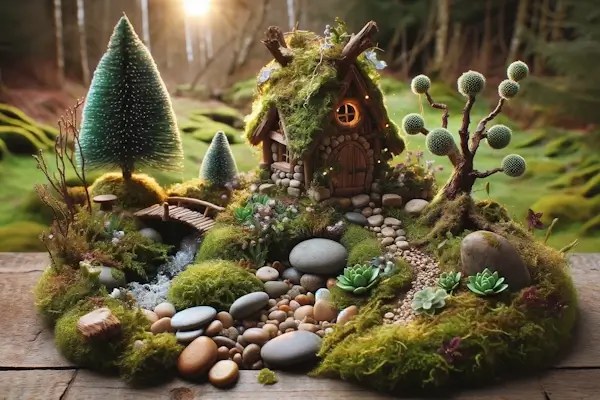 Elementos naturais para cenários em miniatura de florestas encantadas