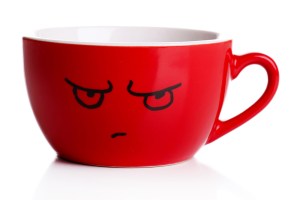 Emotional cup isolated on white