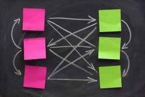 network concept on blackboard