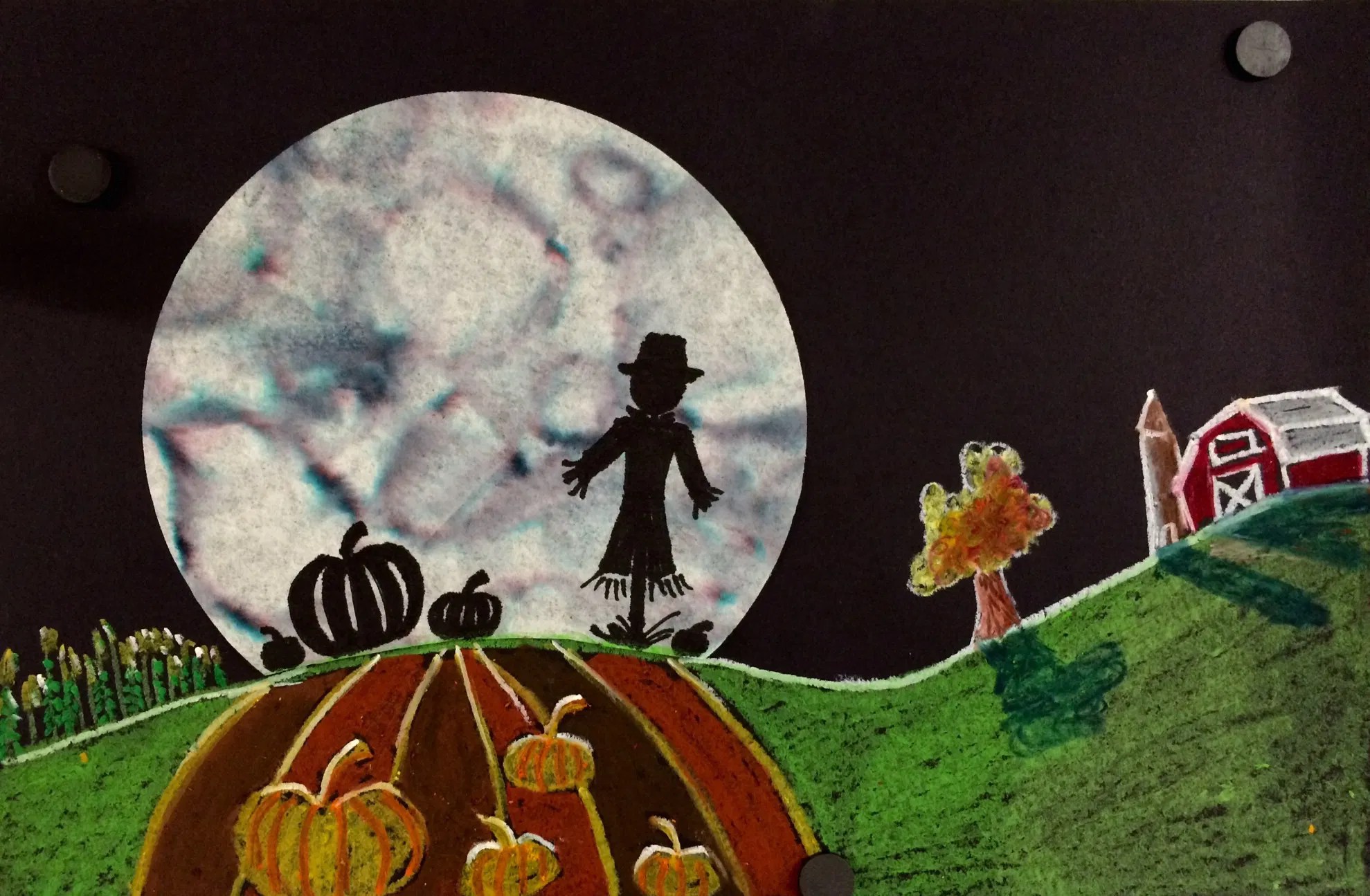Marker and Coffee Filter Moon Silhouette Art Lesson Create Art with ME