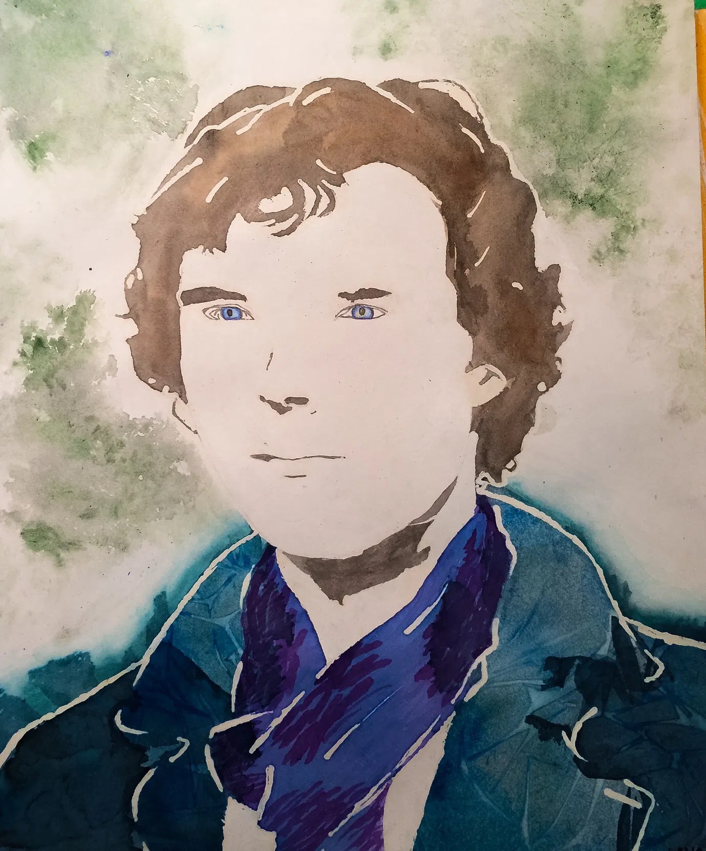 Watercolor Experiments & Pouring Portrait art lesson