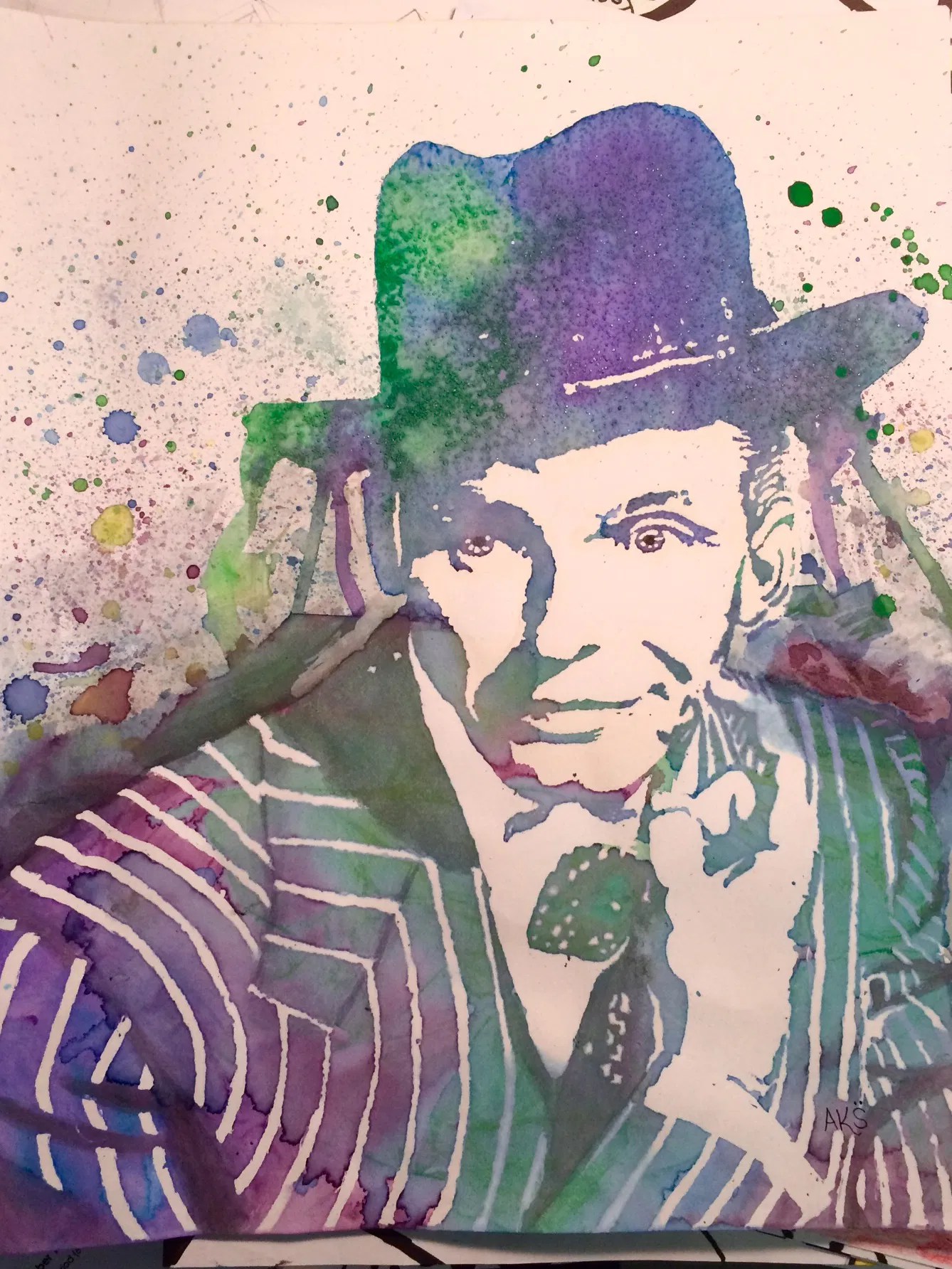 Watercolor Pouring Masking Art Lesson