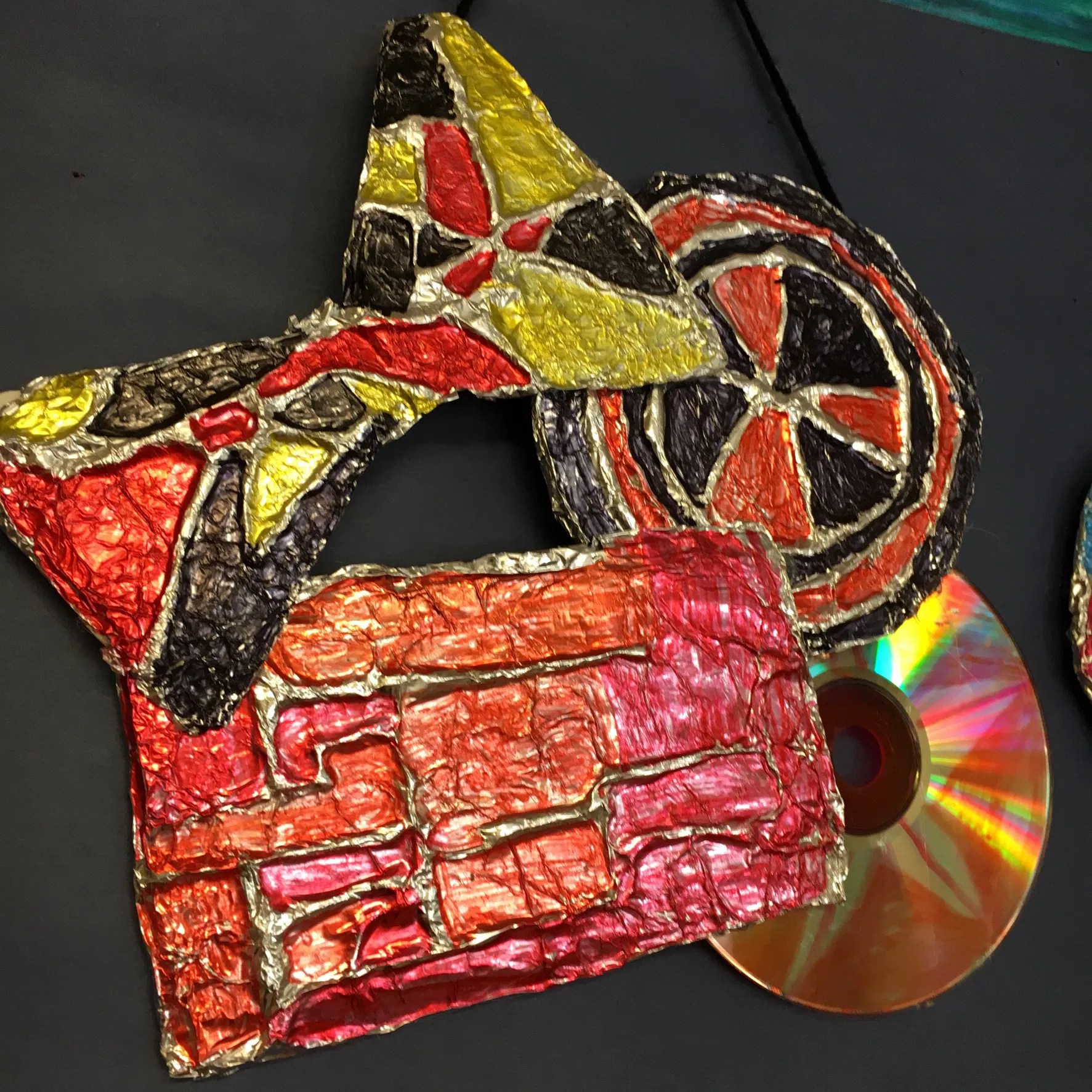 Color Scheme Foil Cardboard Relief Sculpture