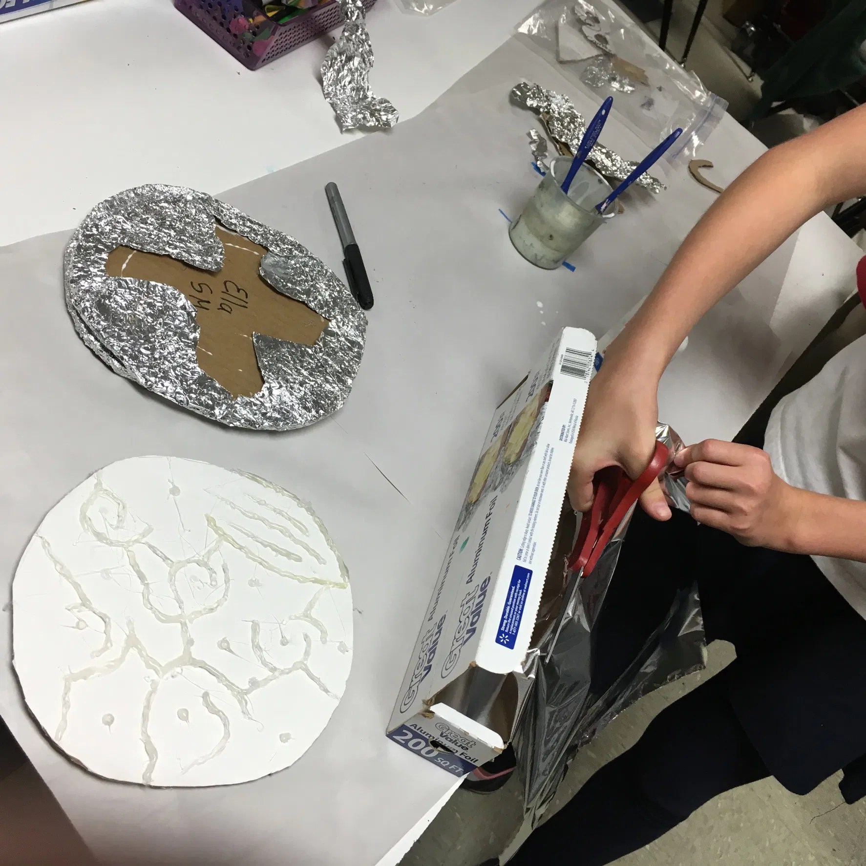 Color Scheme Foil Cardboard Relief Sculpture