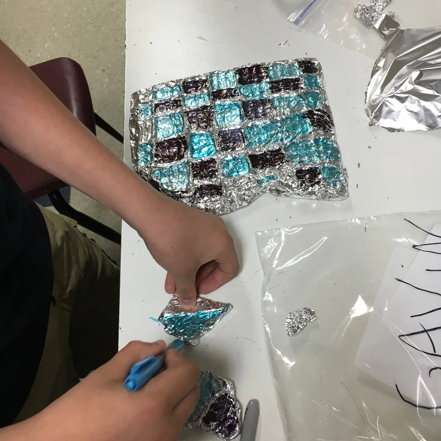 Color Scheme Foil Cardboard Relief Sculpture