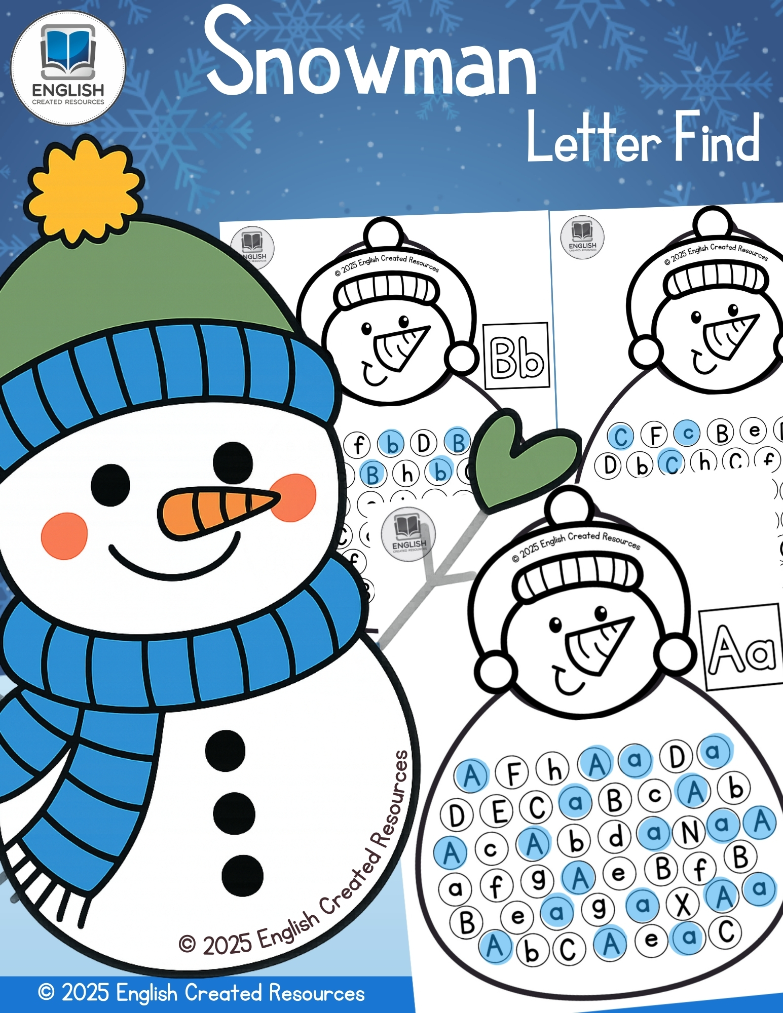 Snowman Letter Find - English Created Resources