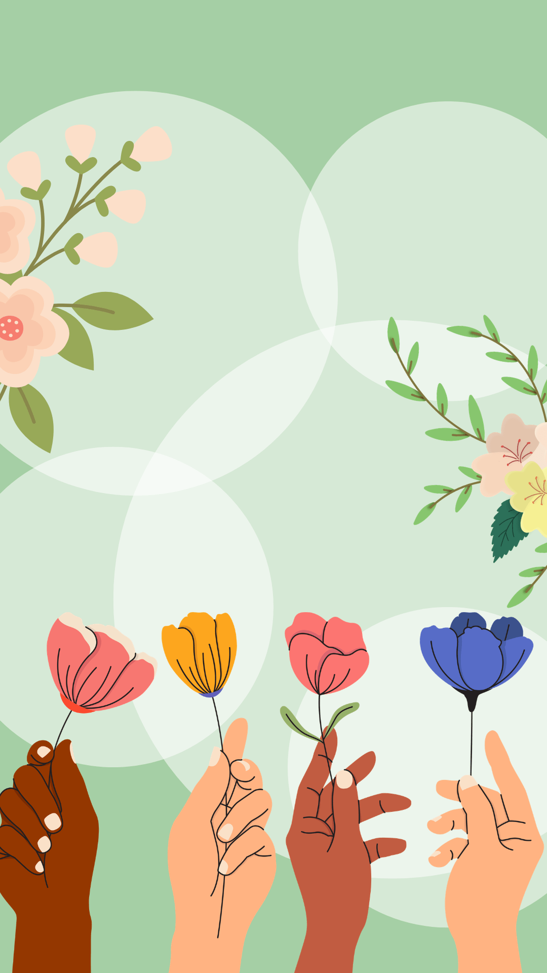 Handheld Flowers March Phone Wallpaper