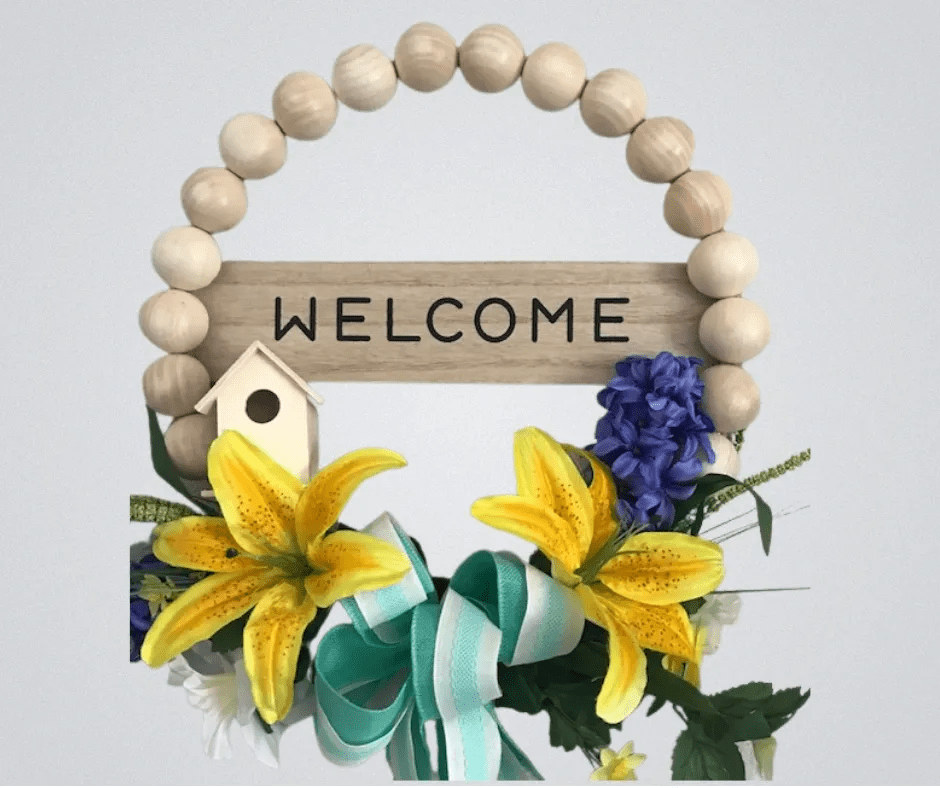 Beaded Birdhouse Wreath