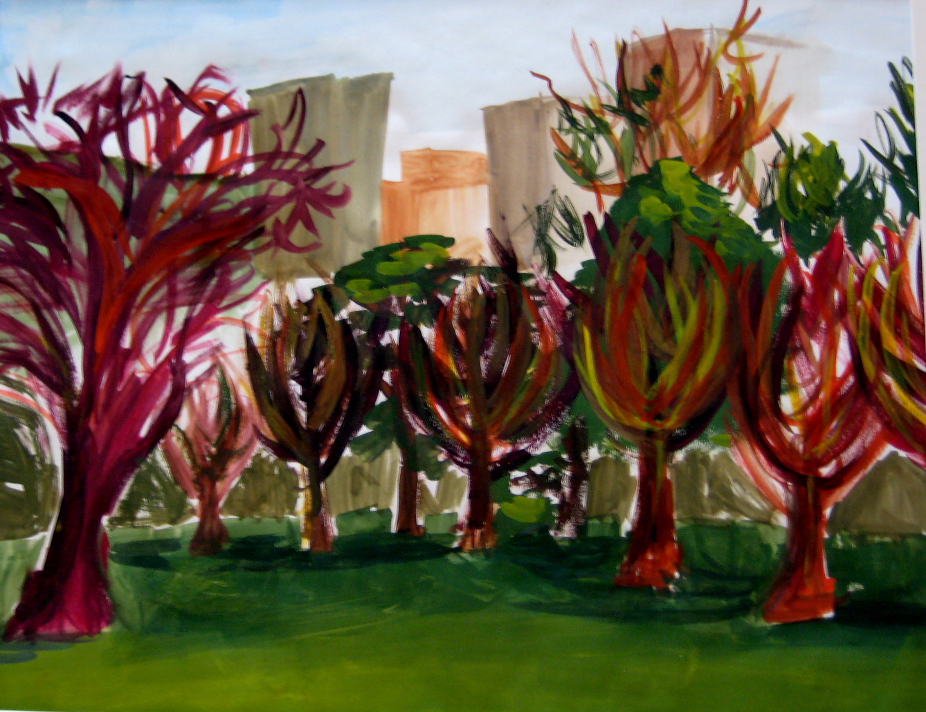 guache on drawing paper