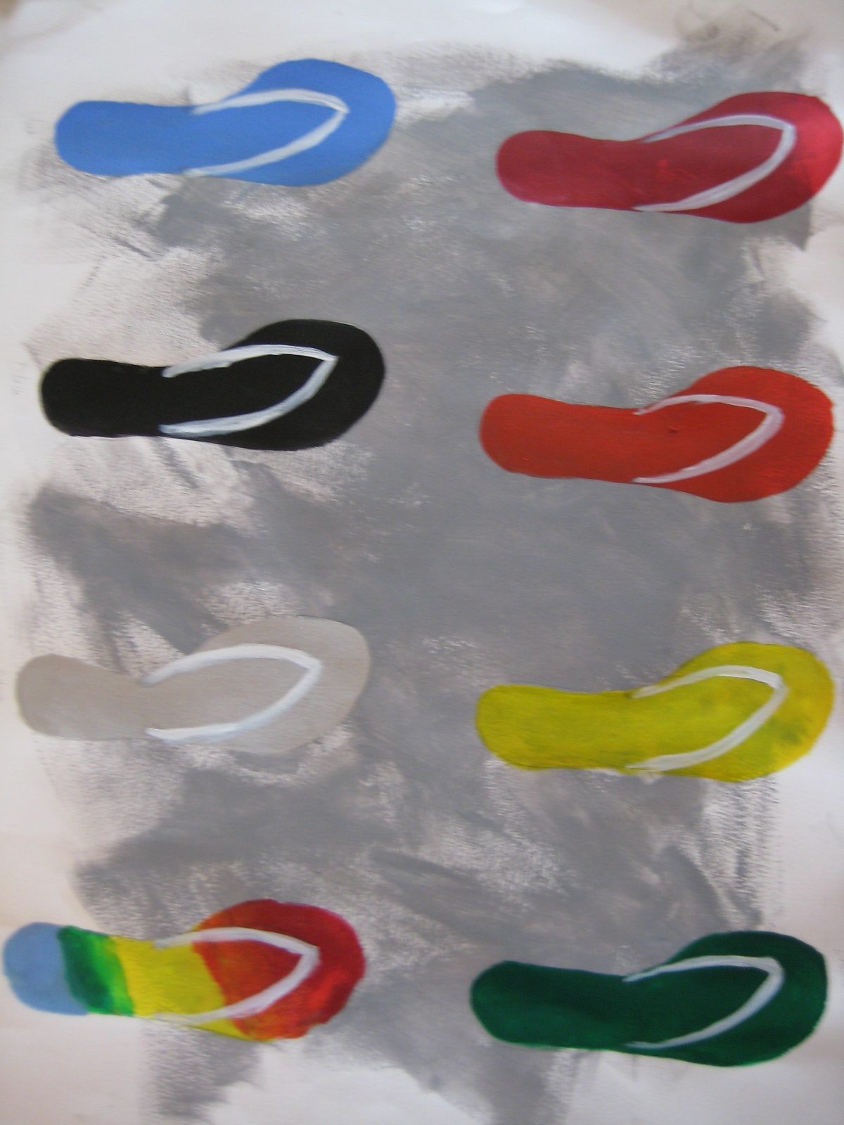 Spray Paint on watercolor paper: Inspired by Jim Dine