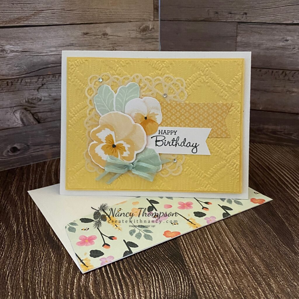 Pansy Petals Designer Paper Cards Create with Nancy