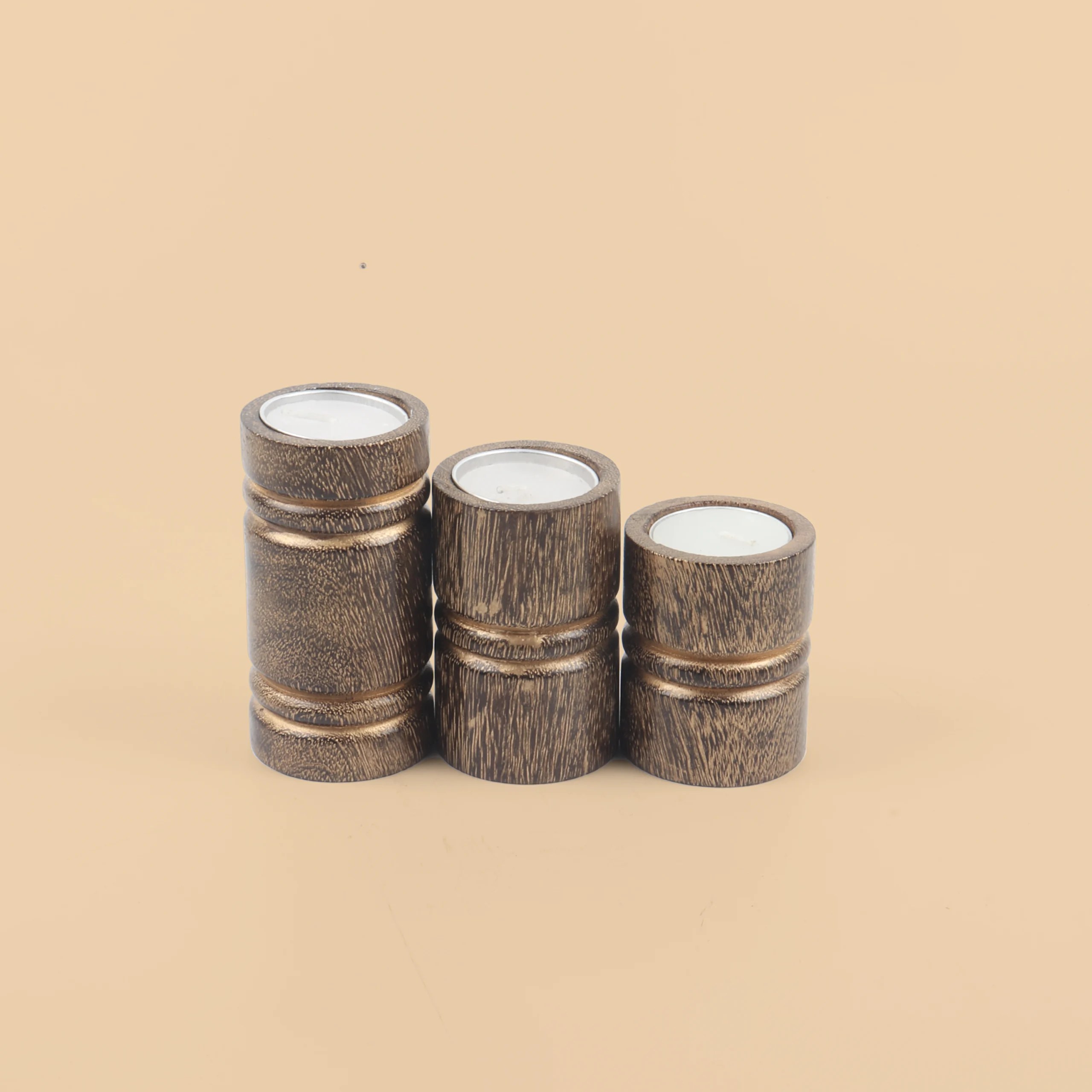 wooden tea light candle holder